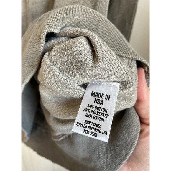 READ! Buck Mason pullover Crewneck Long Sleeve Slub Cotton Blend size M gray - Picture 5 of 8